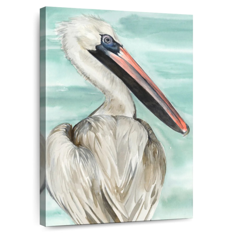 Brampt Turquoise Pelican I, 12" H x 8" W