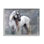 Peinture abstraite à cheval gris encadrée sur bois par Susan Friedman, peinture