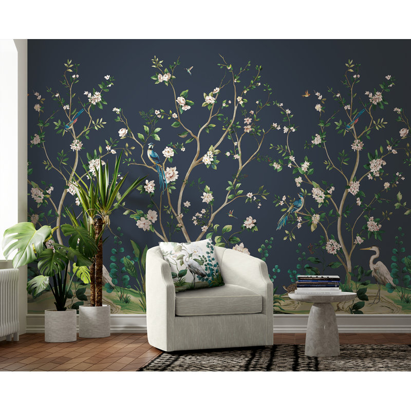 Amarveer Floral Wallpaper, Emerald Green