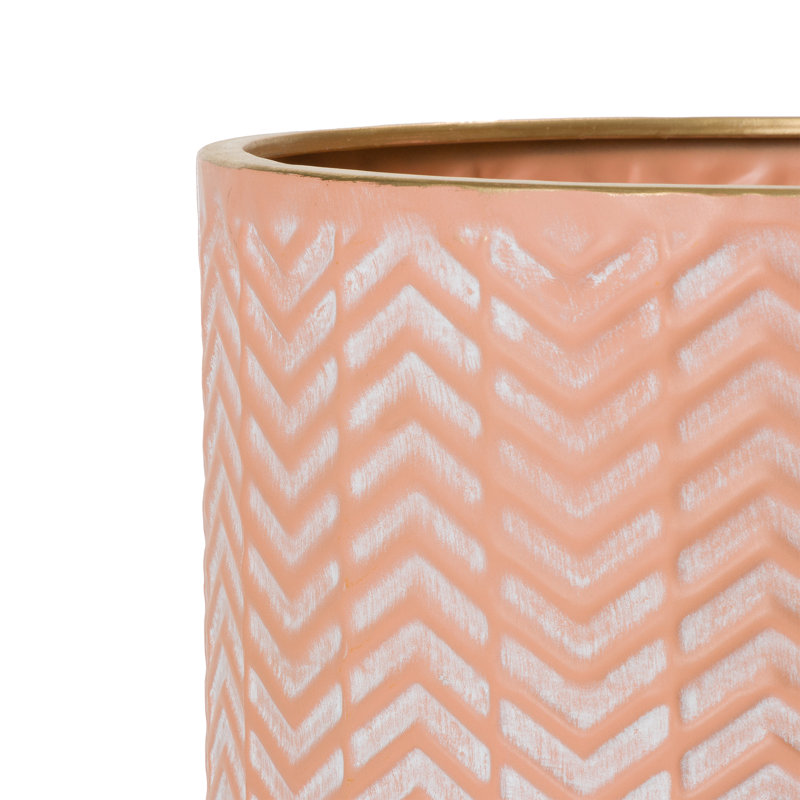 Pot de fleurs d'intérieur Geneva Boho avec base en métal à 3 pieds, H 20 po x l 10,5 po x P 10,5 po