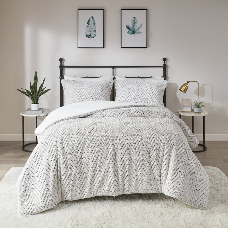 Ensemble d'édredon en duvet synthétique Adelyn, Édredon simple / simple TG + 1 taie décorative
