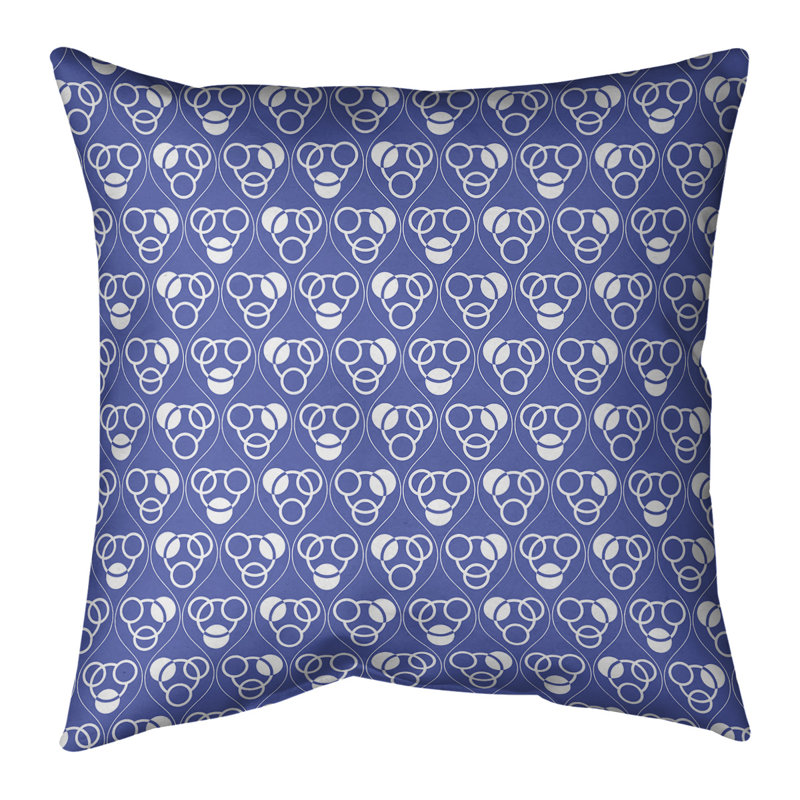Coussin décoratif classiques des cercles et des vagues, Duvet synthétique, H 20 po x l 20 po, Bleu clair