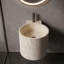 Lavabo de salle de bain mural rond 16 "à surface solide avec support de fixation, lavabo moderne d'aspect marbre-130524301