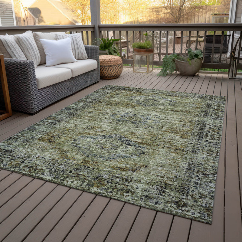 Machine Washable Indoor/Outdoor Labon ACN2170 Global Rug, Rectangle 2'6" x 3'10"