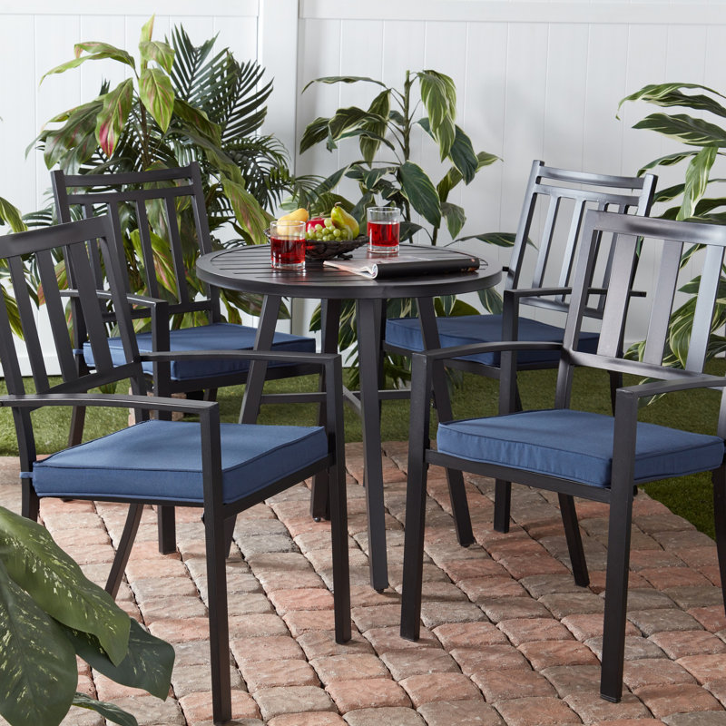 Outdoor Dining Chair Seat Pad, Navy