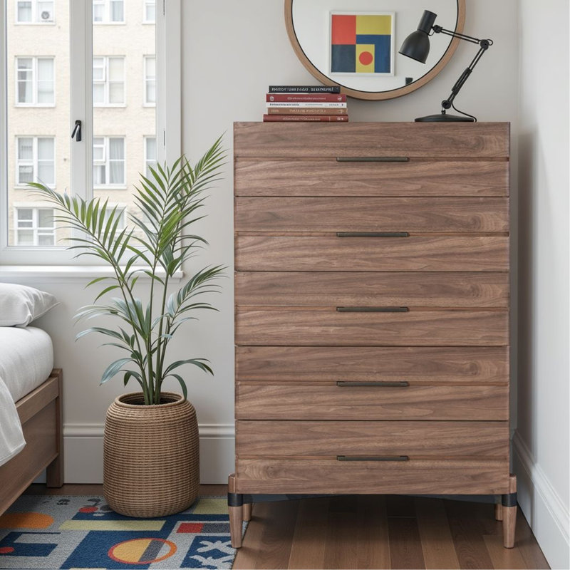 Commode à cinq tiroirs, aucun assemblage requis