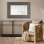1 miroir rectangulaire en bois et rotin gris PCS