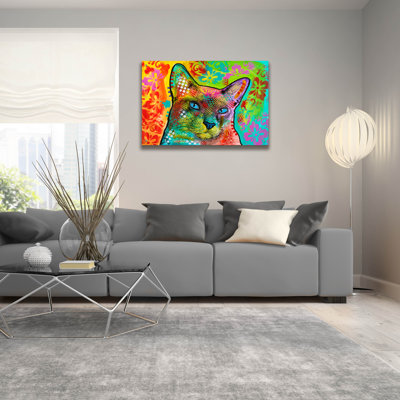 «Blue Point Siamese» par Dean Russo, art en verre acrylique