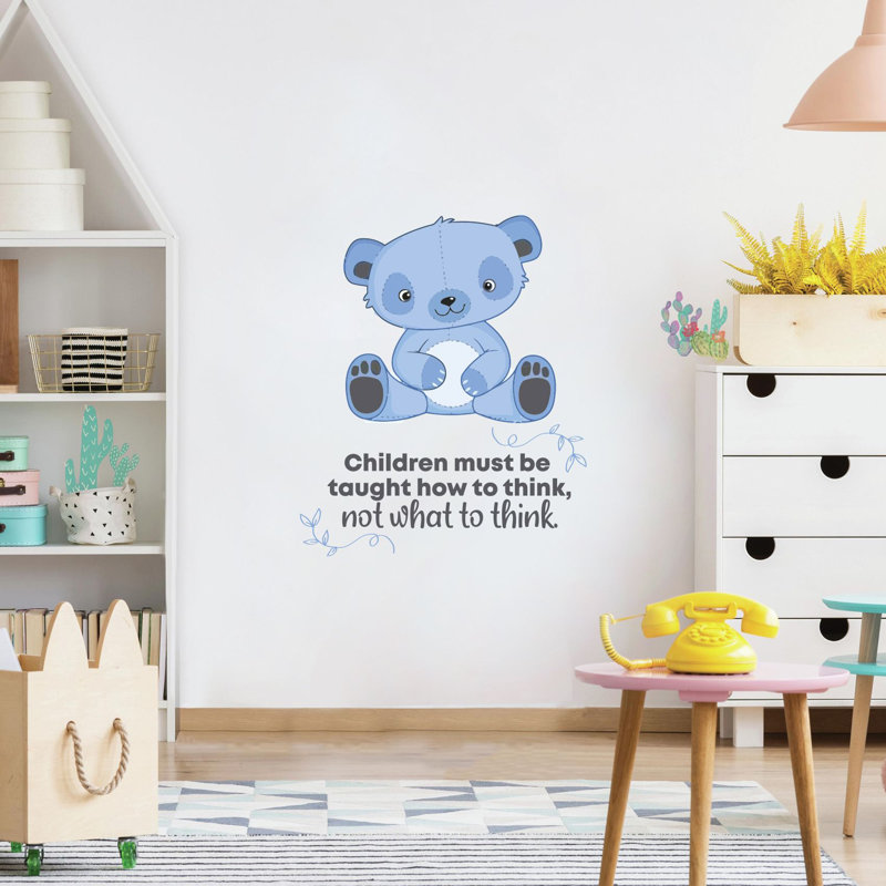 Adhésif décoratif en vinyle "What to think cute Bear", H 20 po x l 18 po x P 0,05 po