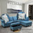 3-Piece Flannel Sectional Sofa-1419899862-1419899860