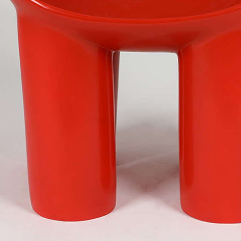 Chaise longue simple en fibre de verre simple rouge