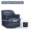 Fauteuil demi-tonneau pivotant en cuir véritable-199031527