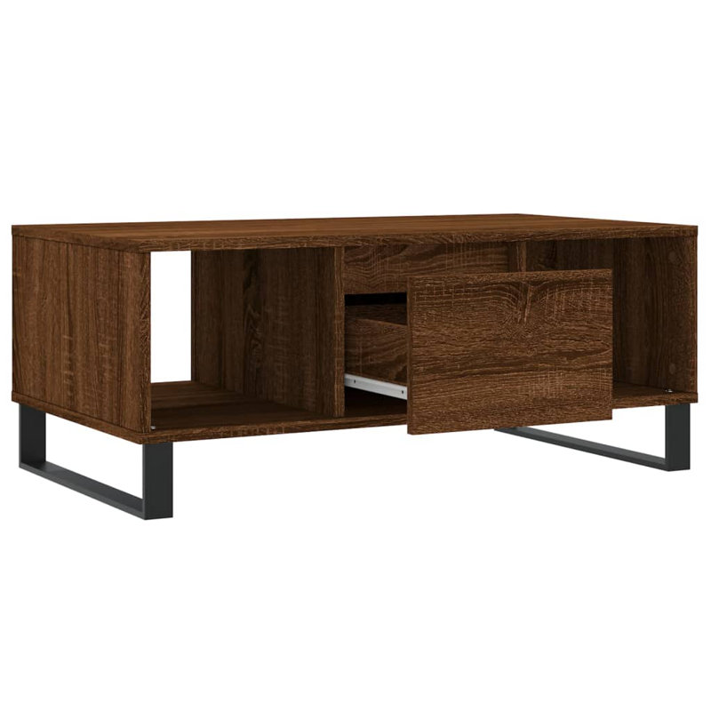 Aldrik Sled Coffee Table with Storage, Brown Oak