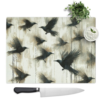 Crow Art Vol.3  Glass Chopping Board