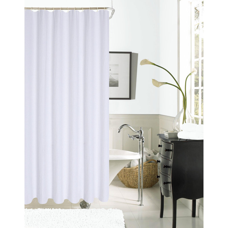 Anghard Waffle Weave Shower Curtain, White