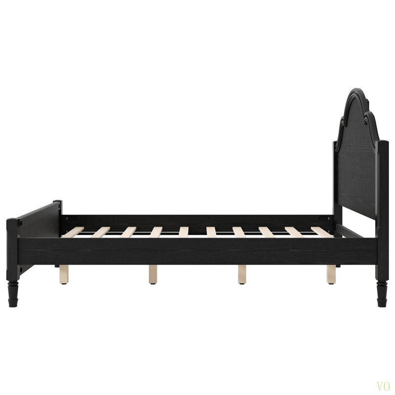 Lit plateforme en bois avec tête et pied de lit, Queen