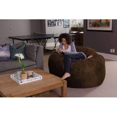 Bean Bag Chair - Shredded Foam Filled Round Pouf Chair - Plush, Ultra Soft Memory Foam Filled Bean Bag Chair with Microsuede Cover - Stuffed Foam Fill by Latitude Run
