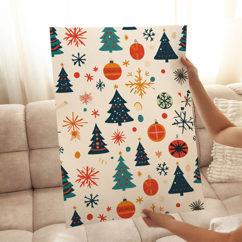 «Holiday Christmas Tree Dreams X», reproduction d'art moderne sans cadre, H 16 po x l 12 po