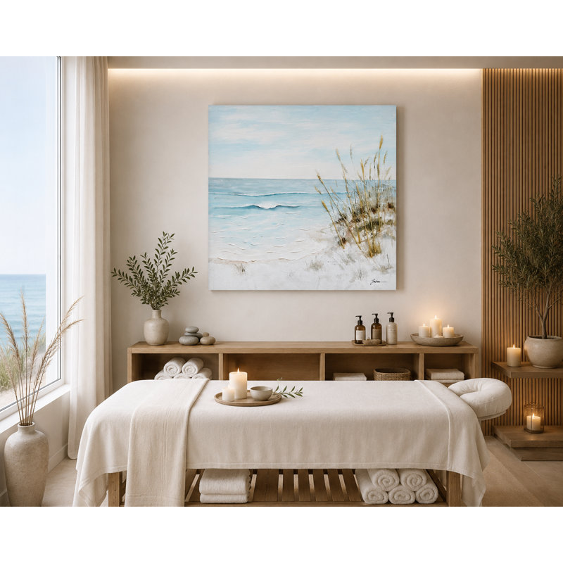 Soft Coastal Seascape Wrapped Canvas Wall Art, 40" H x 40" W x 1.5" D