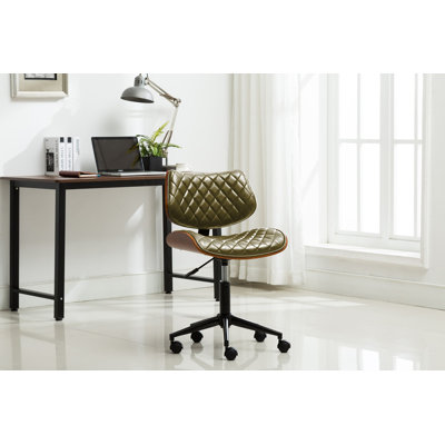 Kasse Faux Leather Mid-Century Office Chair