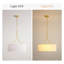 Luminaire suspendu tambour en tissu doré 3 lumières, plafonnier transitionnel avec abat-jour blanc beige