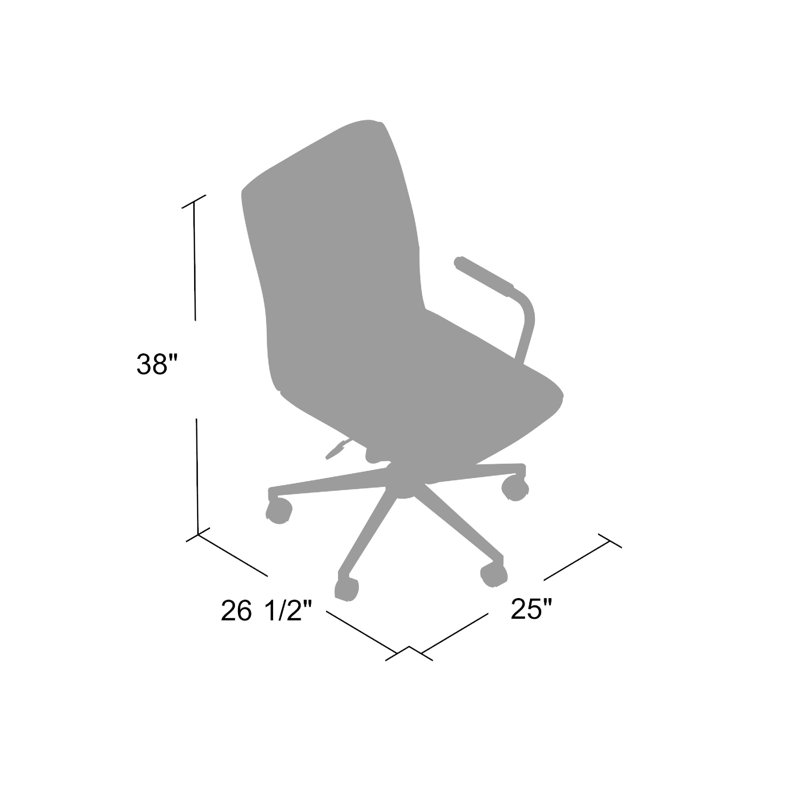 Fauteuil de bureau pivotant Sela, assise et dossier capitonnés noirs, base chromée