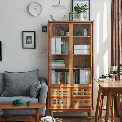 Modern and Simple Solid Wood Display Cabinet