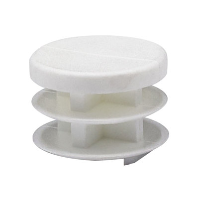 Outwater Plastic Round End Cap For Tubing (50 Pcs.) | 3/4" Dia. Tube Plug/Chair Glide/Floor Protector/Tube Closure/Tube Hole Plug/Pipe Plug | Fits Multi Gauge Tubing | Textured White | Heavy Duty