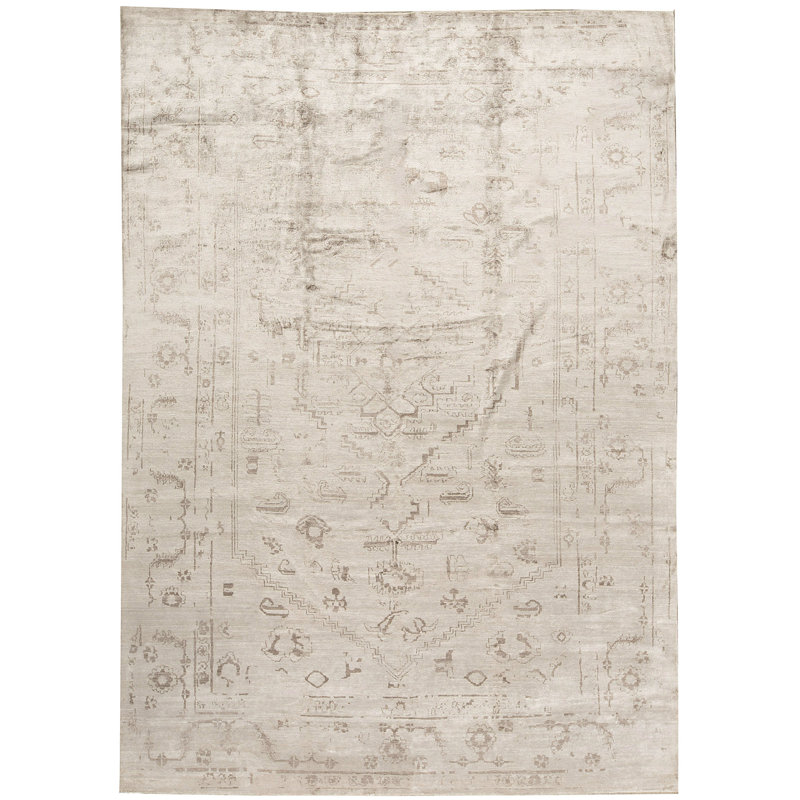 Neo Villa Oriental Area Rug in Gray, Rectangle 6' x 8'11"