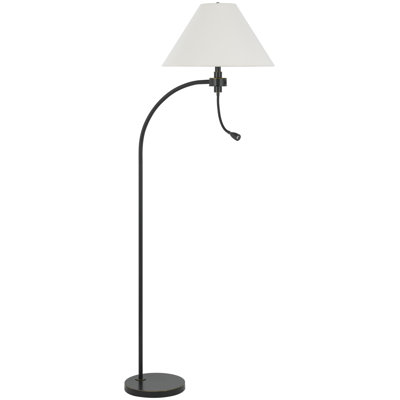 100W 3 way Lyeland mini arc metal floor lamp with gooseneck 2W led reading light -  Everly Quinn, 70D2A0B4E43E42659A177B6E0B512ACA