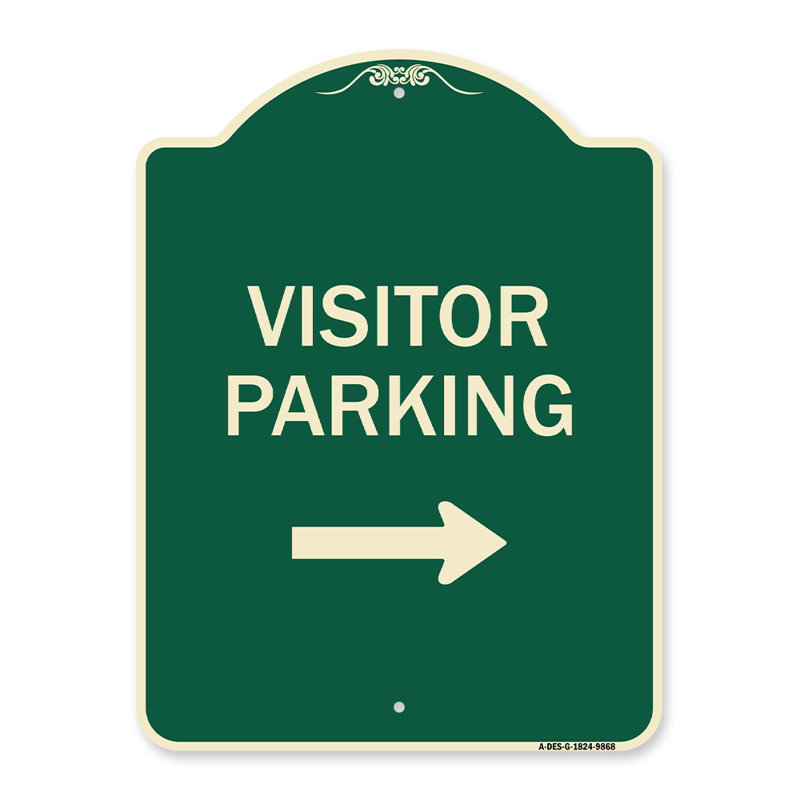 Signmission Designer Series Sign - Visitor-Parking Right | Green 18" X 24" Heavy-Gauge Aluminum Architectural Sign | Protect Your Business & Municipality | Made In The USA