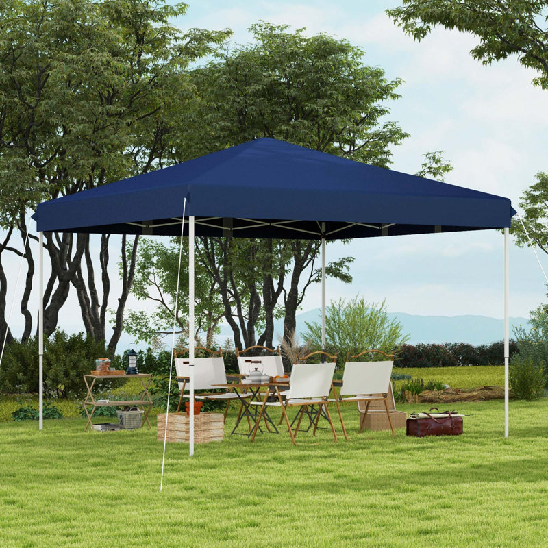 Outsunny Pop Up Canopy Tent, Instant Sun Shelter, Tents For Parties, Height Adjustable, With Wheeled Carry Bag For Outdoor, Garden, Patio, Parties