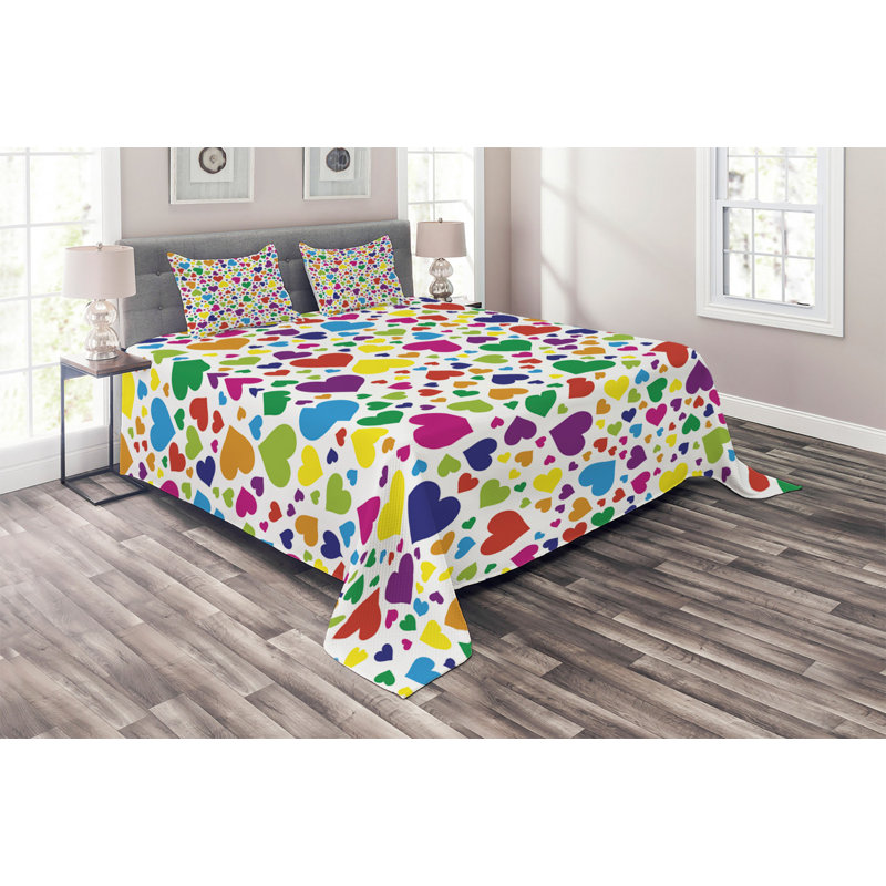 Modern & Contemporary Polyester Coverlet, Queen Bedspread + 2 Shams