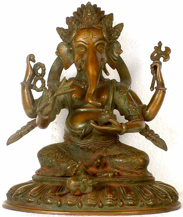 Ganesha à quatre bras en lalitasana