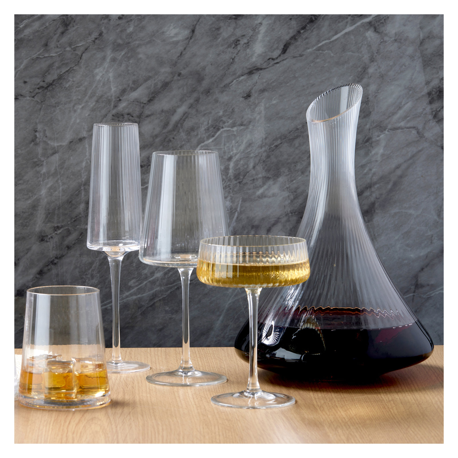 Zoya 15.25oz. Glass All Purpose Wine Glass Stemware Set, Clear