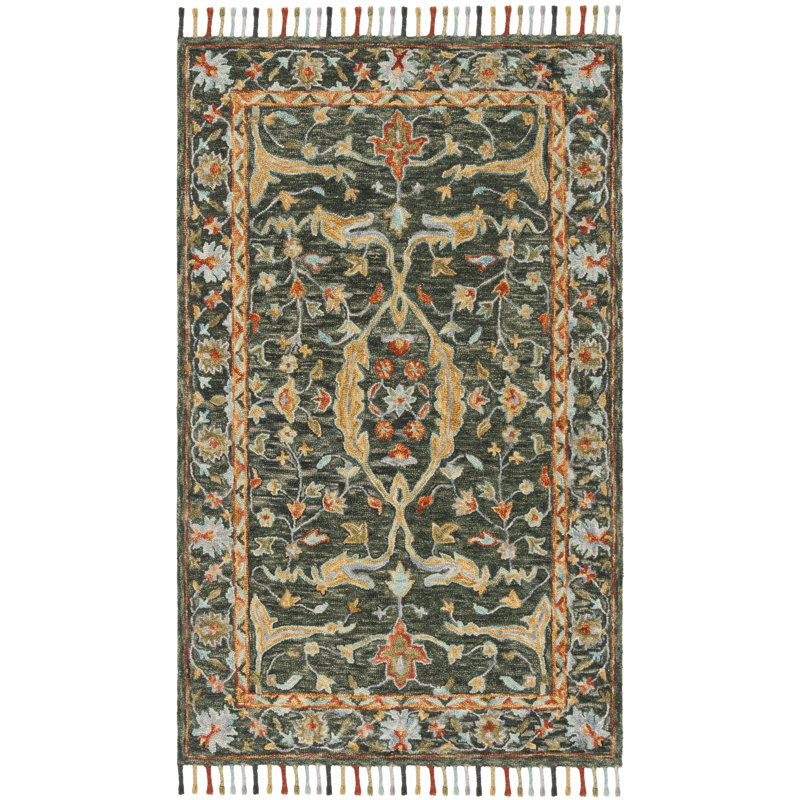 Tapis oriental en laine touffeté à la main Vahakn, Rectangulaire 8 pi x 10 pi