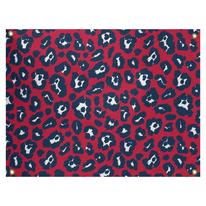 Tapisserie en polyester New England Football, H 50 po x l 59 po, Rouge / bleu / blanc
