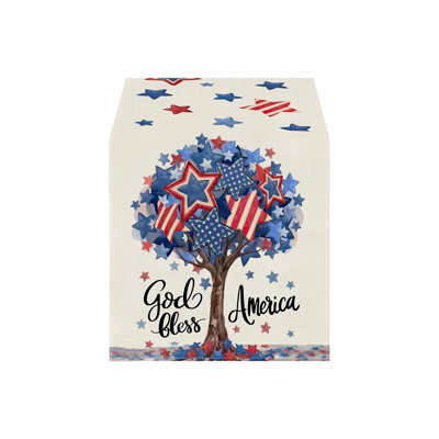 4th Of July Decorative Tablecloth And Table Runner Independence Day Patriotic Table Linen Set Dining Table Home Decoration
