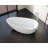 Badeloft 66.9" x 33.5" Freestanding Soaking Stone Resin Bathtub with Overflow and Drain BW-01-L-M in Matte White-35943497