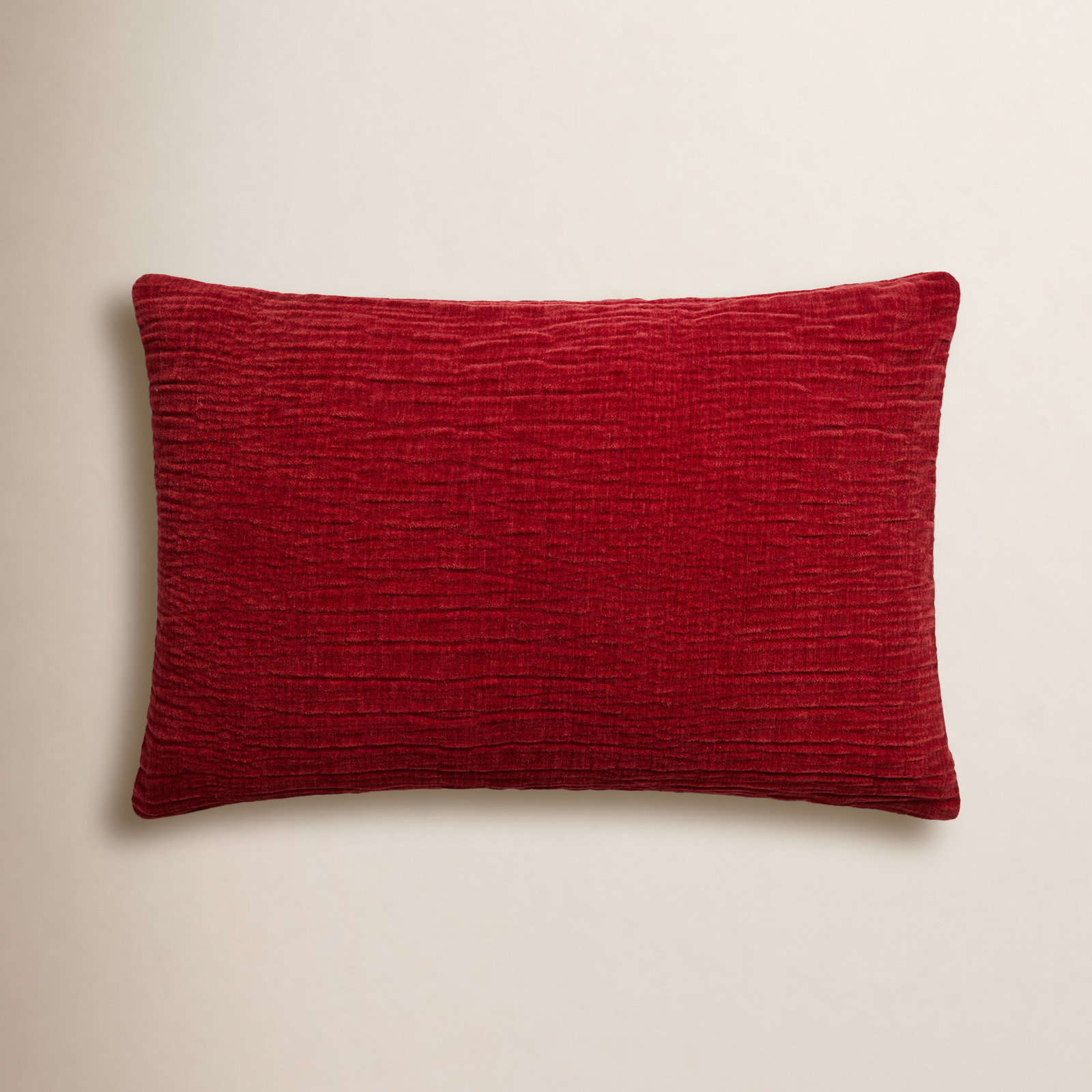 Edan Pillow Cover, Rectangle 13"H x 21"W, Red, Pillow Cover Only/No Insert