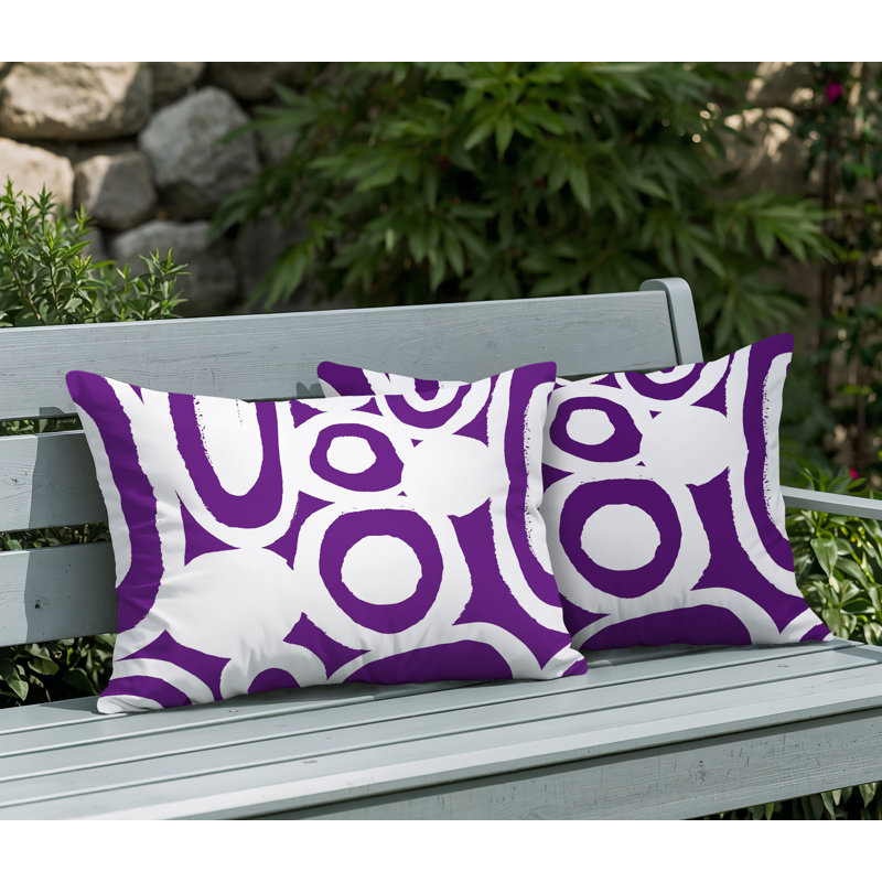 Ensemble de 2 coussins réversibles intérieur / extérieur Otto Tribal, 25x18, Purple