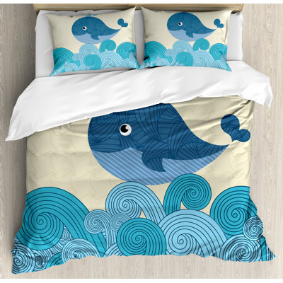 Whale Coastal Duvet Cover