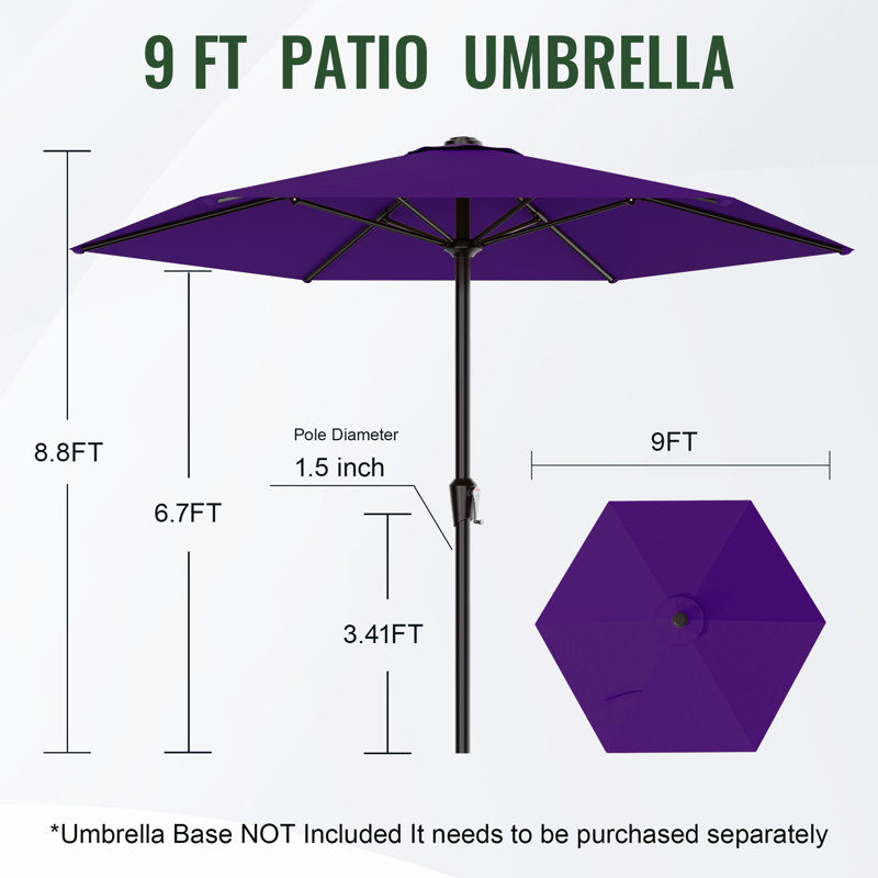  Parasol de marché 9 pi , Mauve