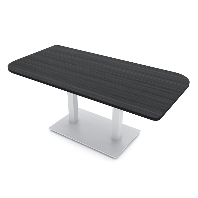 Table de conférence Ogren Duo, L 72 po x l 36 po, Nuit asiatique, Argent argent