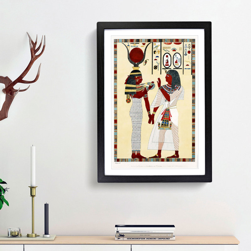 Goddess Isis by G.B. Belzoni - Picture Frame Painting Print, 36cm H x 27cm W x 2cm D, Black Framed