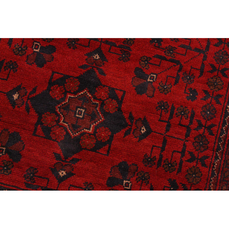 Tapis oriental noir / rouge en laine noué à la main Cremeans 5 pi 9 po x 7 pi 8 po Cremeans
