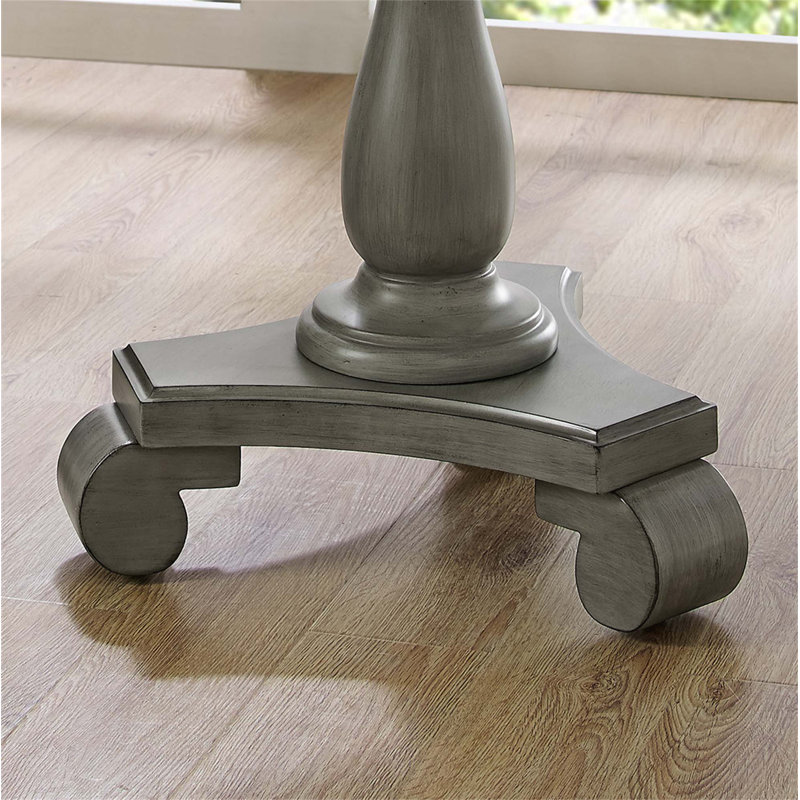 Table d'appoint ronde à piédestal en bois, Grey