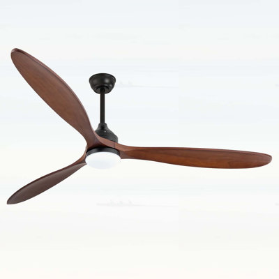 70-inch Extra-Large Solid Wood Ceiling Fan with Remote Control and Light, Quiet DC Motor, 3CCT, Dimmable, Six Speed Settings, Ideal for Large Living Rooms, Estates, and Farmhouses