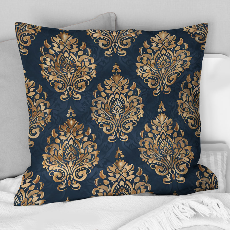 Coussin décoratif damassé Glamour I - Glam, H 18 po x l 18 po