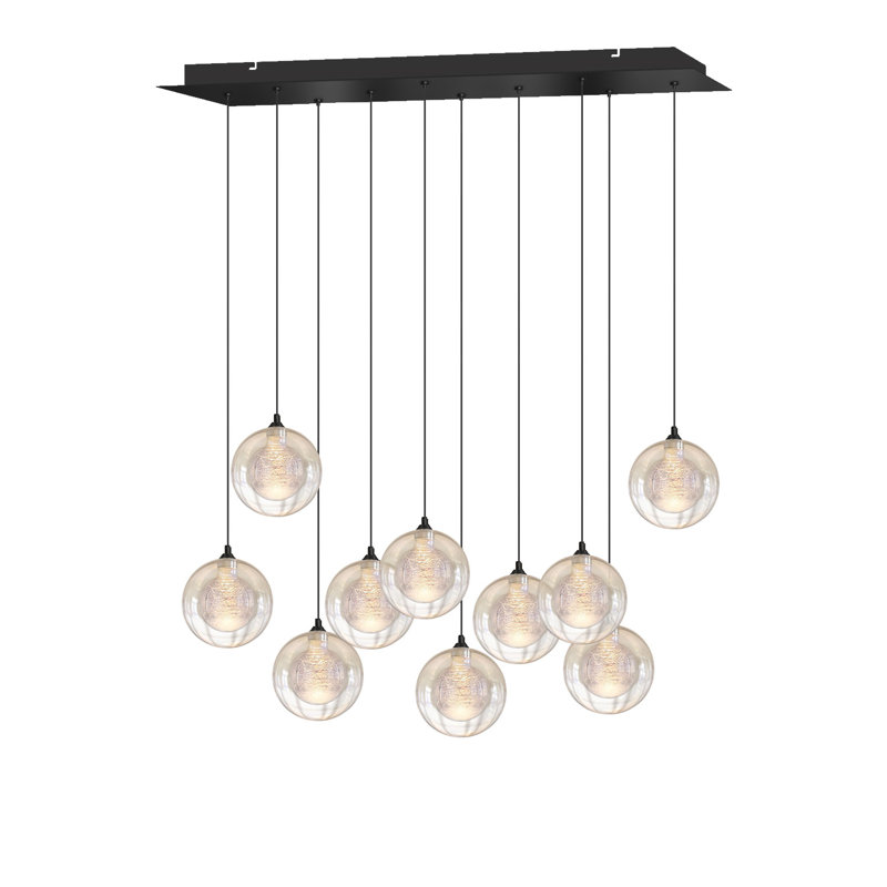 Riverdale 10 - Light Cluster Pendant, Matte Black